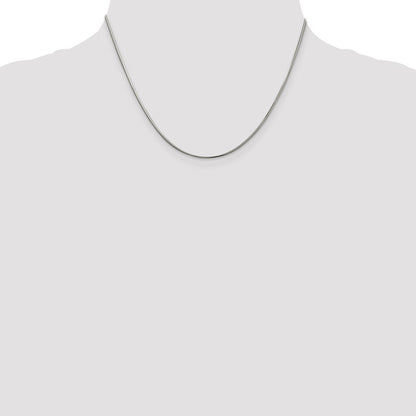 18 Inch Sterling Silver 1.5mm Diamond-Cut Flat Snake Chain Necklace