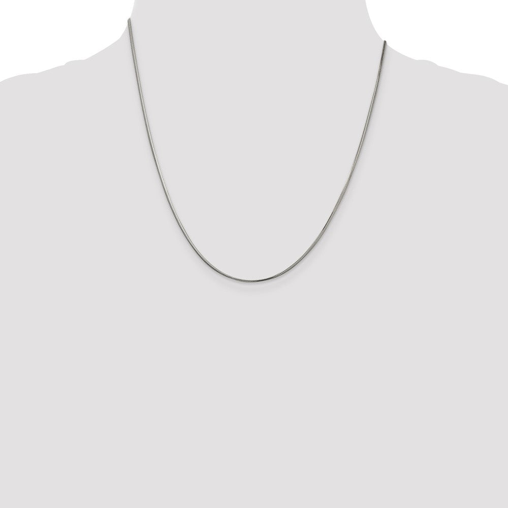 20 Inch Sterling Silver 1.5mm Diamond-Cut Flat Snake Chain Necklace