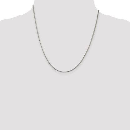 20 Inch Sterling Silver 1.5mm Diamond-Cut Flat Snake Chain Necklace