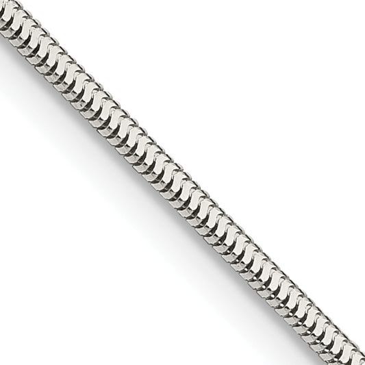 20 Inch Sterling Silver 1.5mm Diamond-Cut Flat Snake Chain