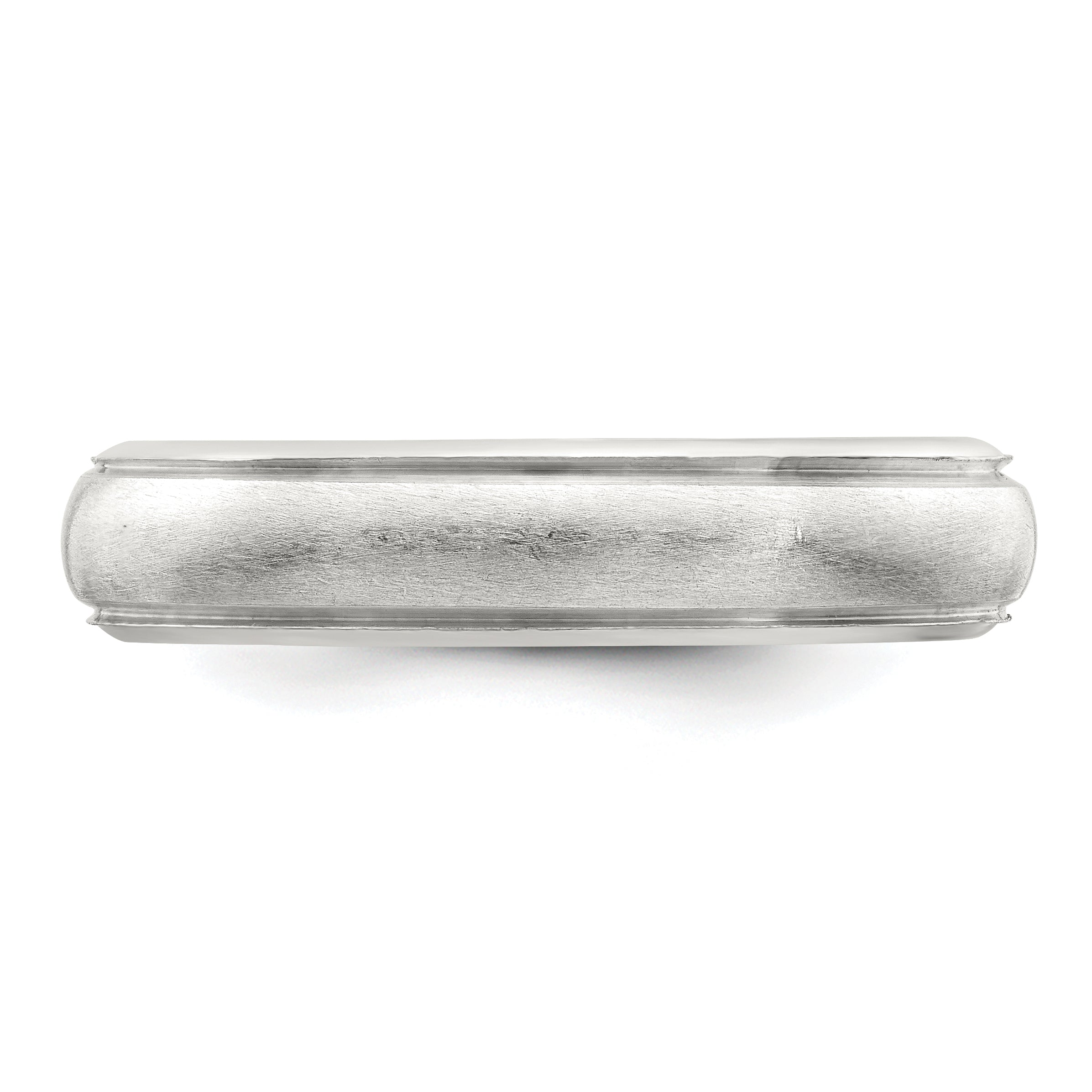 Sterling Silver 5mm Satin Half Round With Edge Lines Size 4 Band (Size 4 Only)