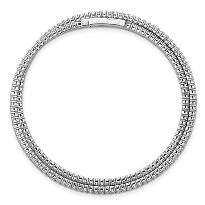 Sterling Silver Rhodium-Plated 1.75mm CZ Wrap Bracelet