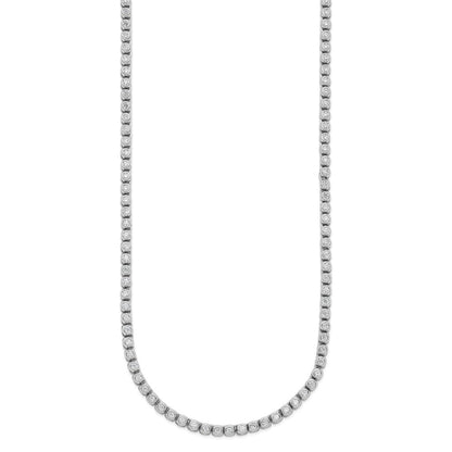 Sterling Silver Rhodium-Plated 1.7mm CZ Bezel 20in Necklace