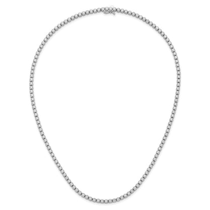 Sterling Silver Rhodium-Plated 2.3mm CZ Bezel 20in Necklace