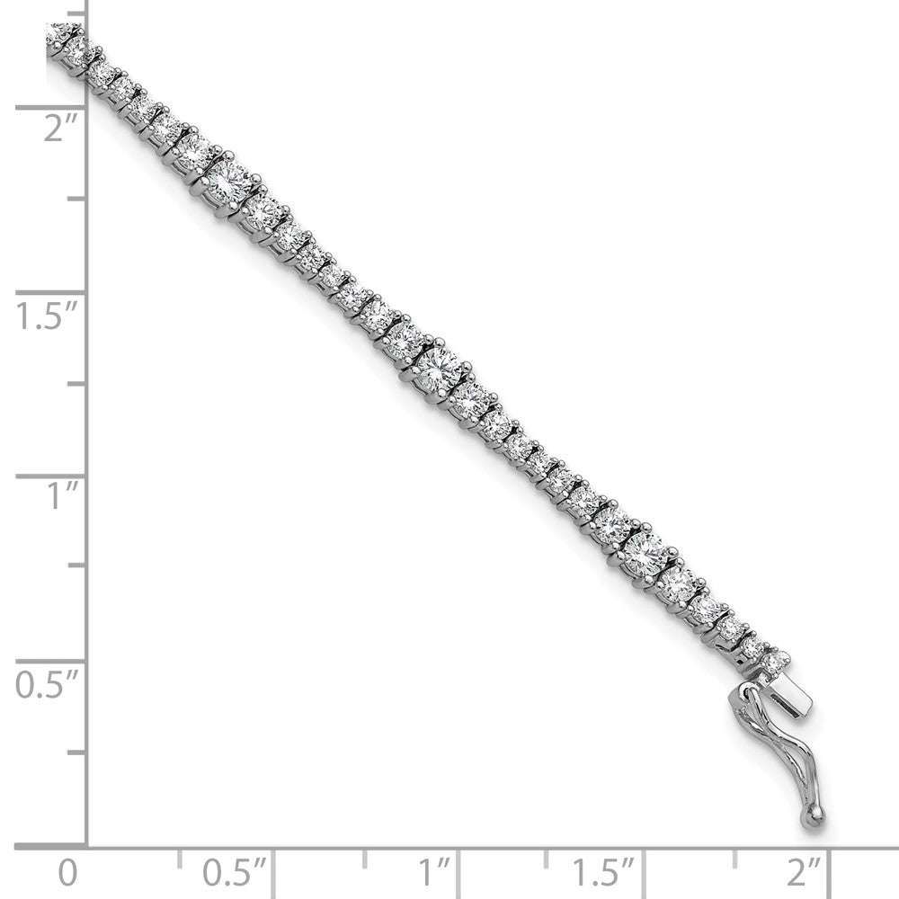 Sterling Silver Rhodium-Plated CZ 7in Bracelet