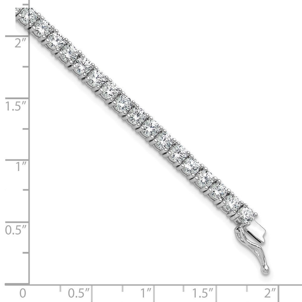 Sterling Silver Rhodium-Plated 3.5mm CZ 7in Bracelet