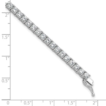 Sterling Silver Rhodium-Plated 3.5mm CZ 7in Bracelet