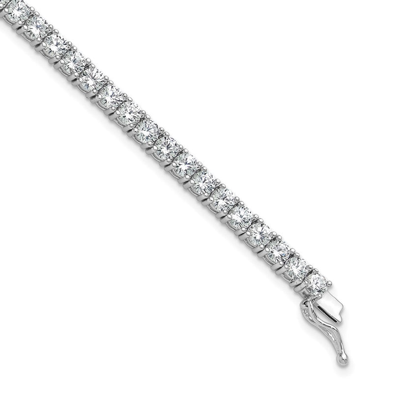 Sterling Silver Rhodium-Plated 3.5mm CZ 7in Bracelet