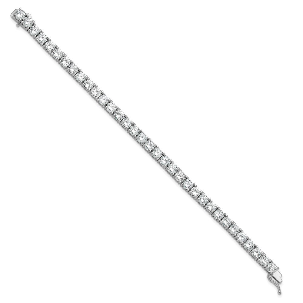 Sterling Silver Rhodium-Plated 5mm CZ 7in Bracelet