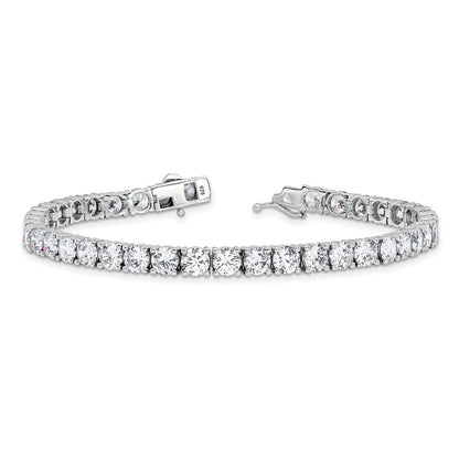 Sterling Silver Rhodium-Plated 5mm CZ 7in Bracelet