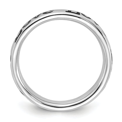 Sterling Silver Stackable Expressions Polished Enameled Love Ring