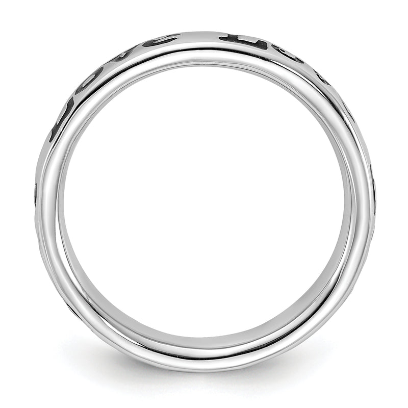 Sterling Silver Stackable Expressions Polished Enameled Love Ring