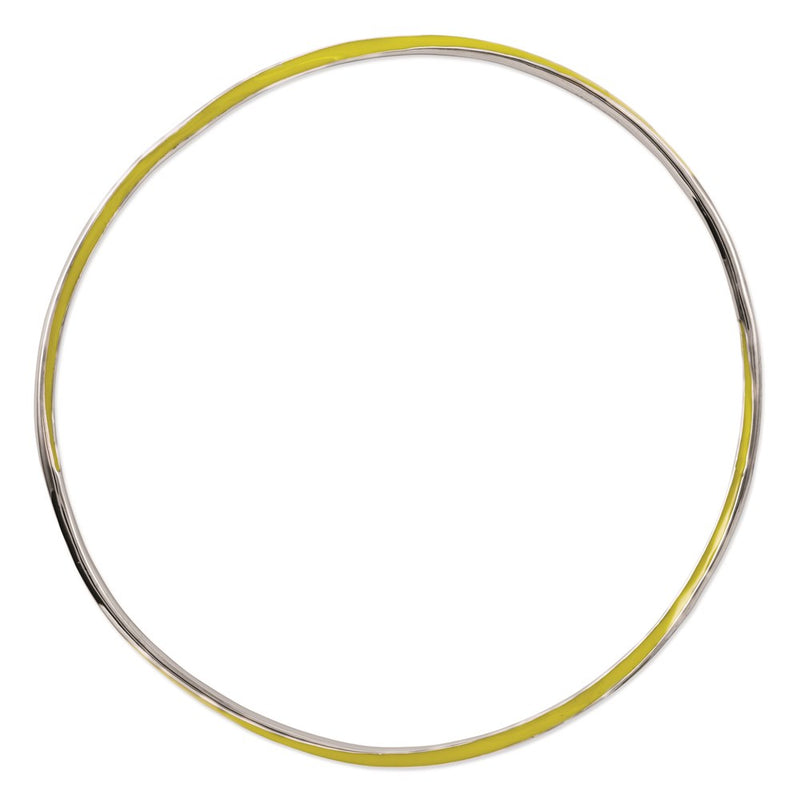 Sterling Silver Stackable Expressions Twisted Yellow Enamel Bangle