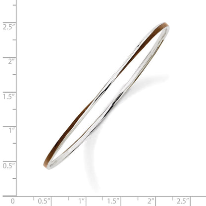 Sterling Silver Stackable Expressions Twisted Brown Enamel Bangle