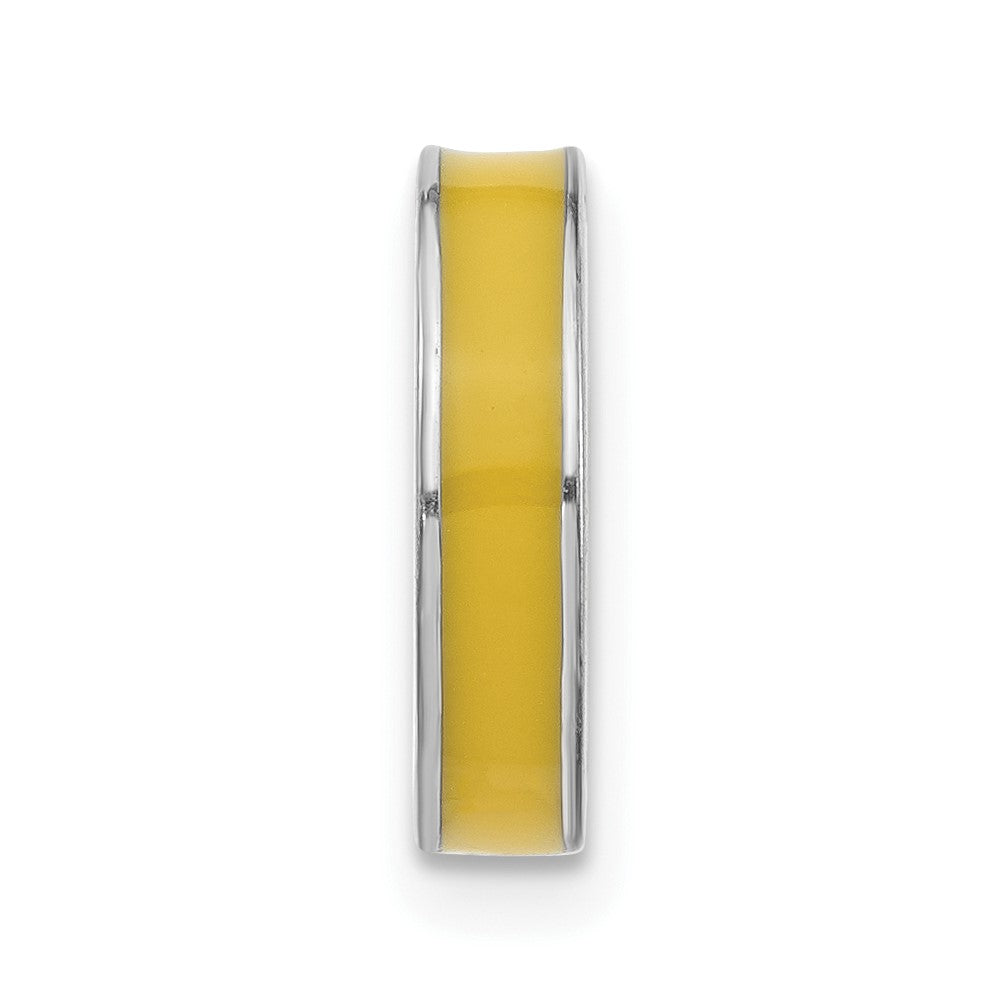 Sterling Silver Stackable Expressions Yellow Enamel Bead Pendant