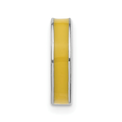 Sterling Silver Stackable Expressions Yellow Enamel Bead Pendant