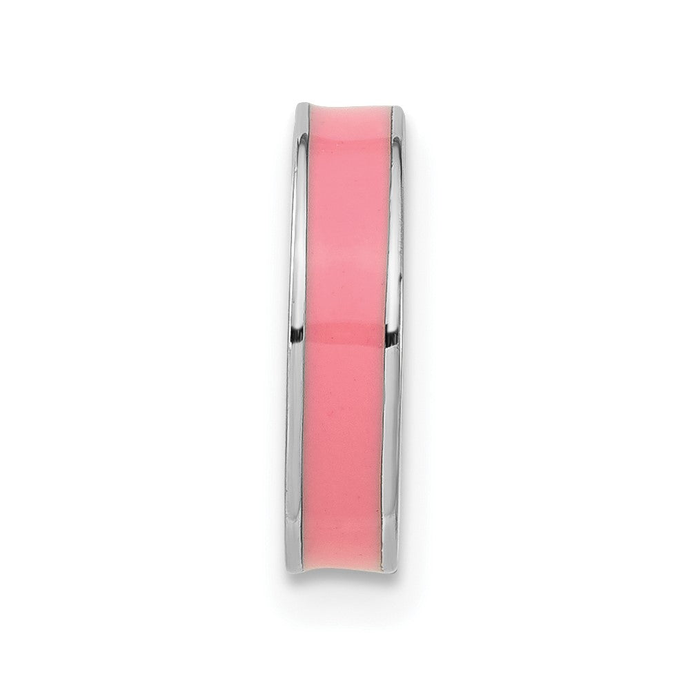 Sterling Silver Stackable Expressions Pink Enamel Bead Pendant