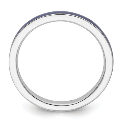 Sterling Silver Stackable Expressions Purple Enameled 2.25mm Ring