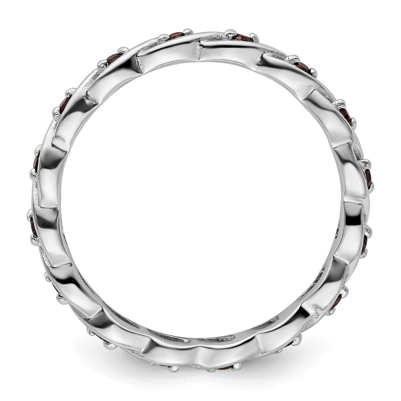 Sterling Silver Stackable Expressions Garnet Ring