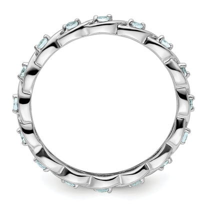 Sterling Silver Stackable Expressions Aquamarine Ring