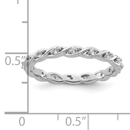 Sterling Silver Stackable Expressions White Topaz Ring