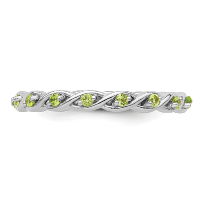 Sterling Silver Stackable Expressions Peridot Ring