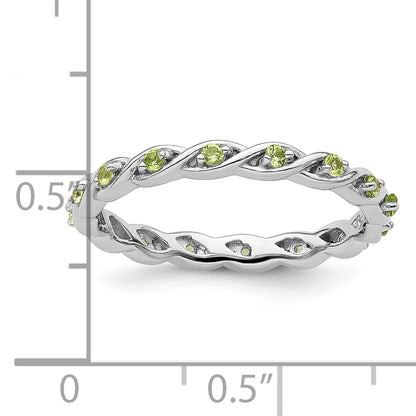 Sterling Silver Stackable Expressions Peridot Ring