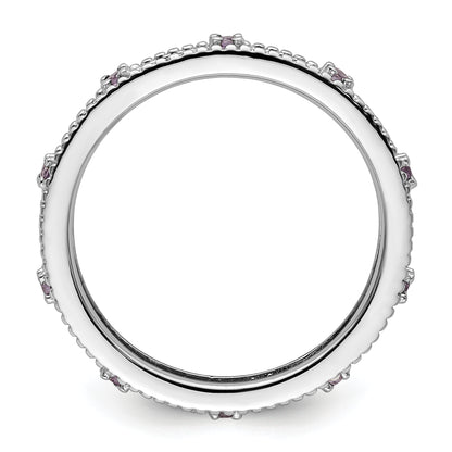 Sterling Silver Stackable Expressions Amethyst Ring