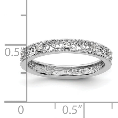 Sterling Silver Stackable Expressions White Topaz Ring