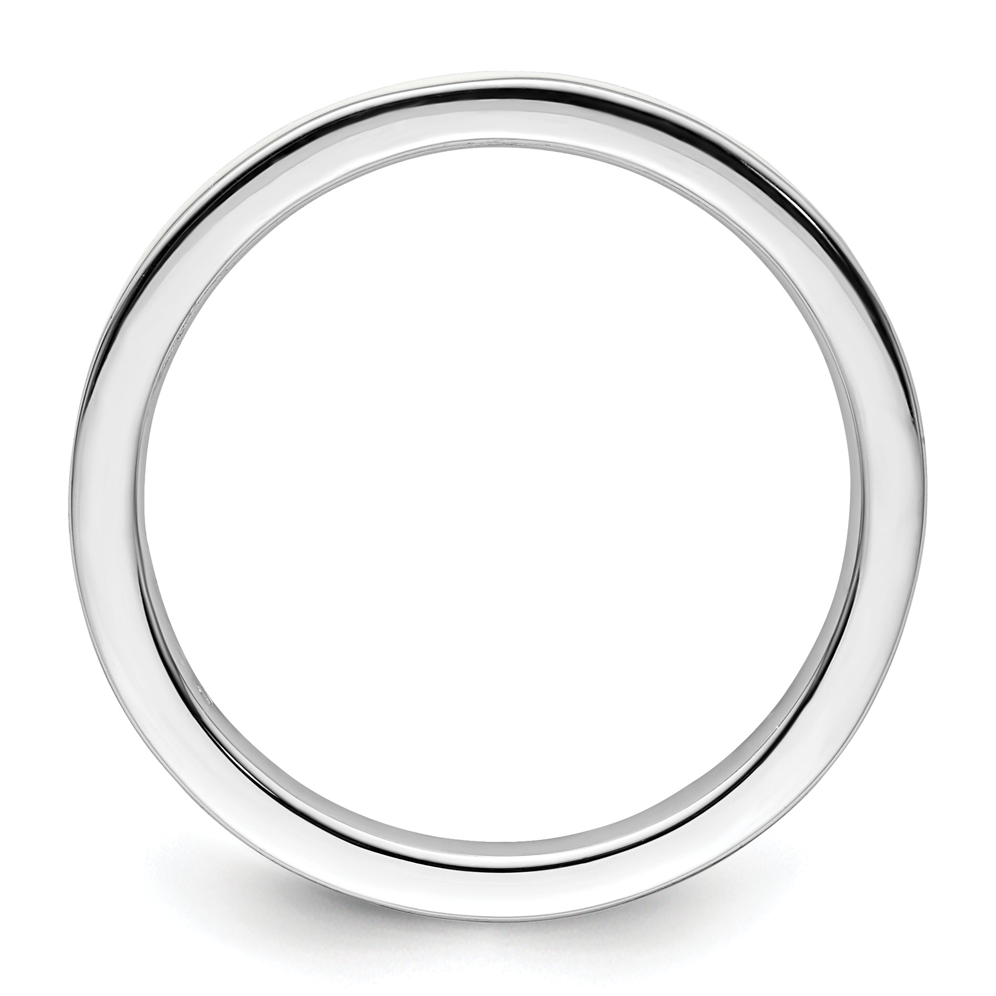 Sterling Silver Stackable Expressions White Enameled 2.25mm Ring