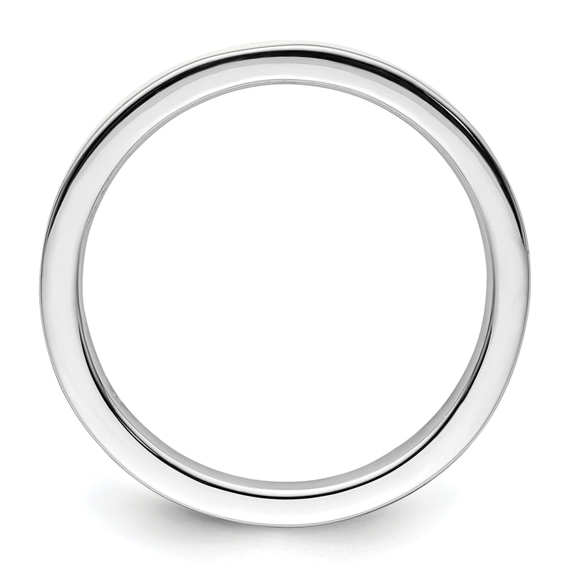 Sterling Silver Stackable Expressions White Enameled 2.25mm Ring
