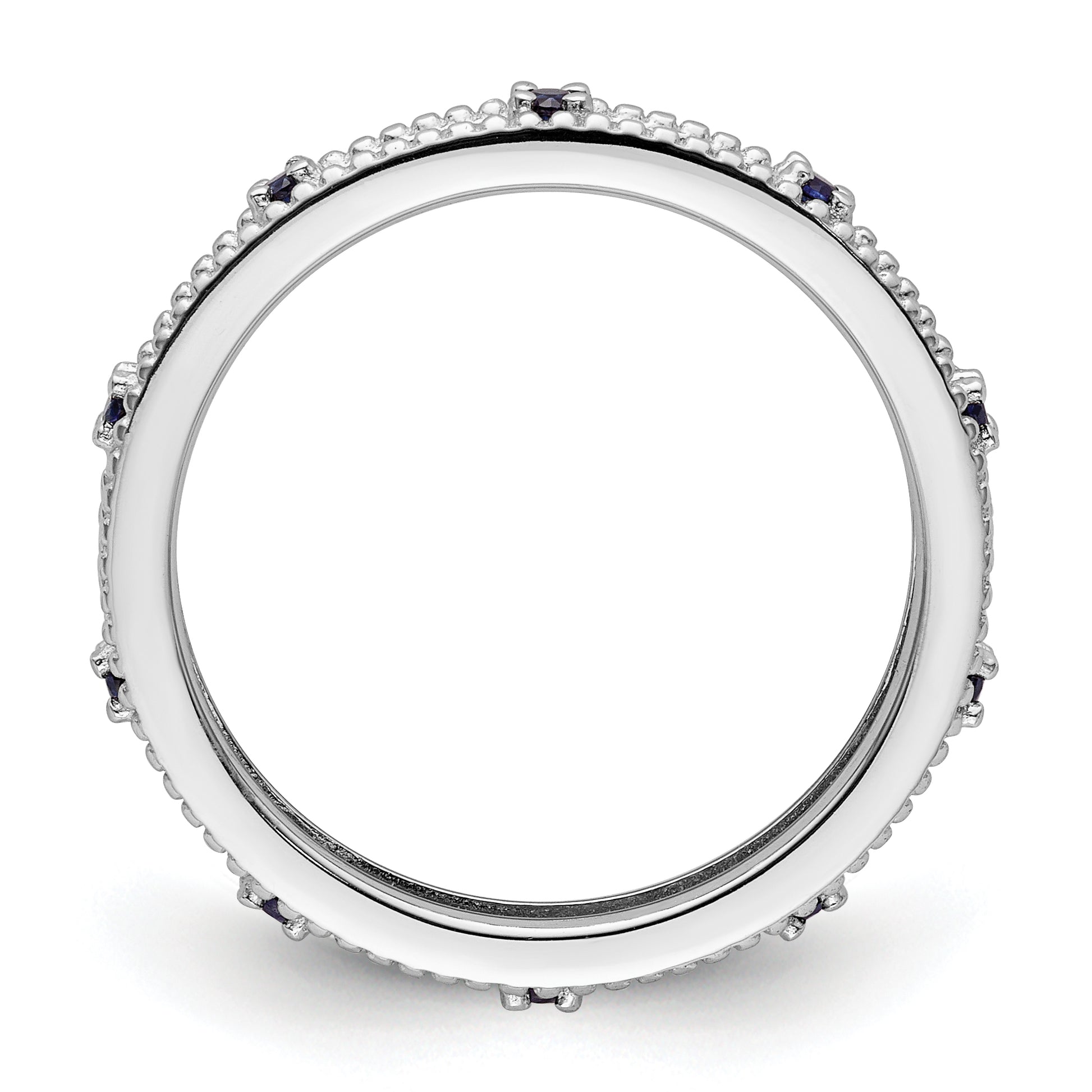 Sterling Silver Stackable Expressions Created Sapphire Ring