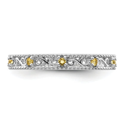 Sterling Silver Stackable Expressions Citrine Ring