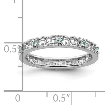 Sterling Silver Stackable Expressions Blue Topaz Ring