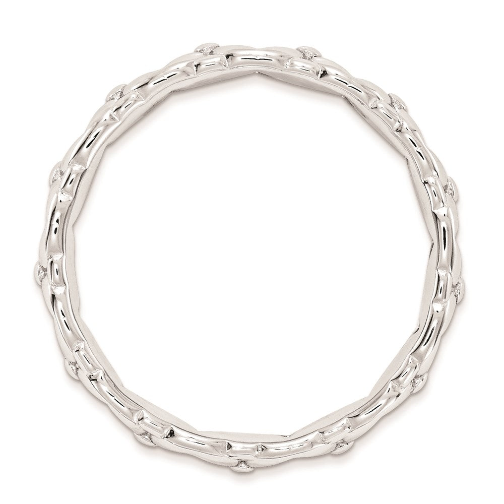 Sterling Silver Stackable Expressions Carved Ring (Size 5 Only)