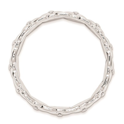 Sterling Silver Stackable Expressions Carved Ring (Size 5 Only)