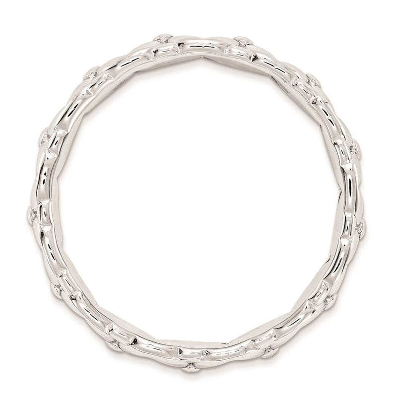 Sterling Silver Stackable Expressions Carved Ring (Size 5 Only)