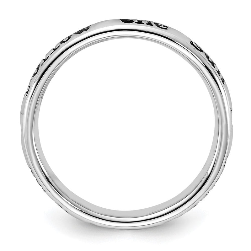 Sterling Silver Stackable Expressions Enameled Lyric Follow The Sun Ring