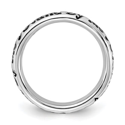 Sterling Silver Stackable Expressions Enameled Lyric Stand By Me Ring