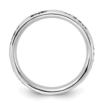 Sterling Silver Stackable Expressions Enameled Lyric Hit Me With Your Best Shot Ring