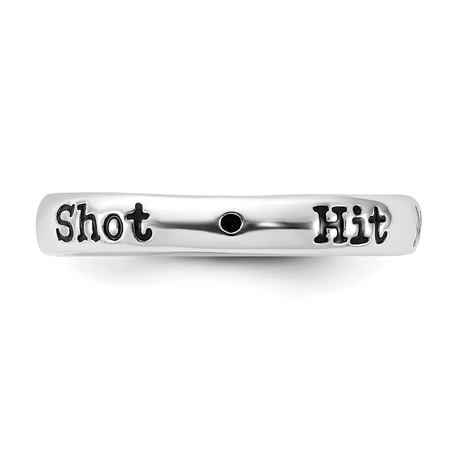 Sterling Silver Stackable Expressions Enameled Lyric Hit Me With Your Best Shot Ring