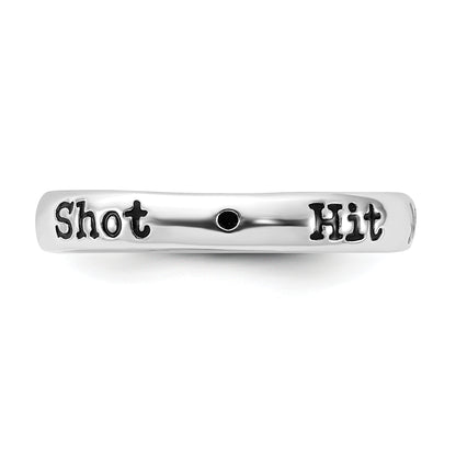Sterling Silver Stackable Expressions Enameled Lyric Hit Me With Your Best Shot Ring