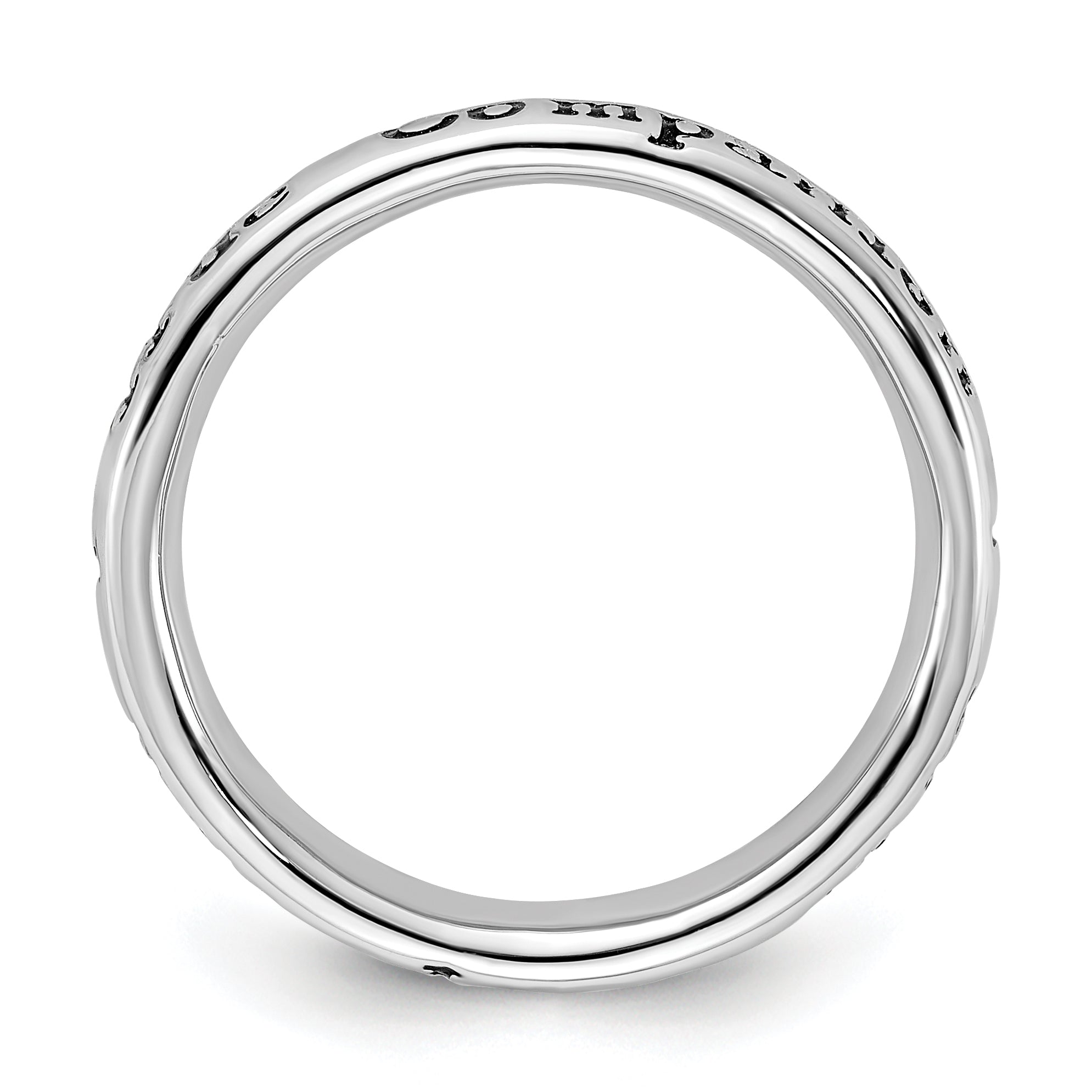 Sterling Silver Stackable Expressions Enameled Lyric True Companion Ring