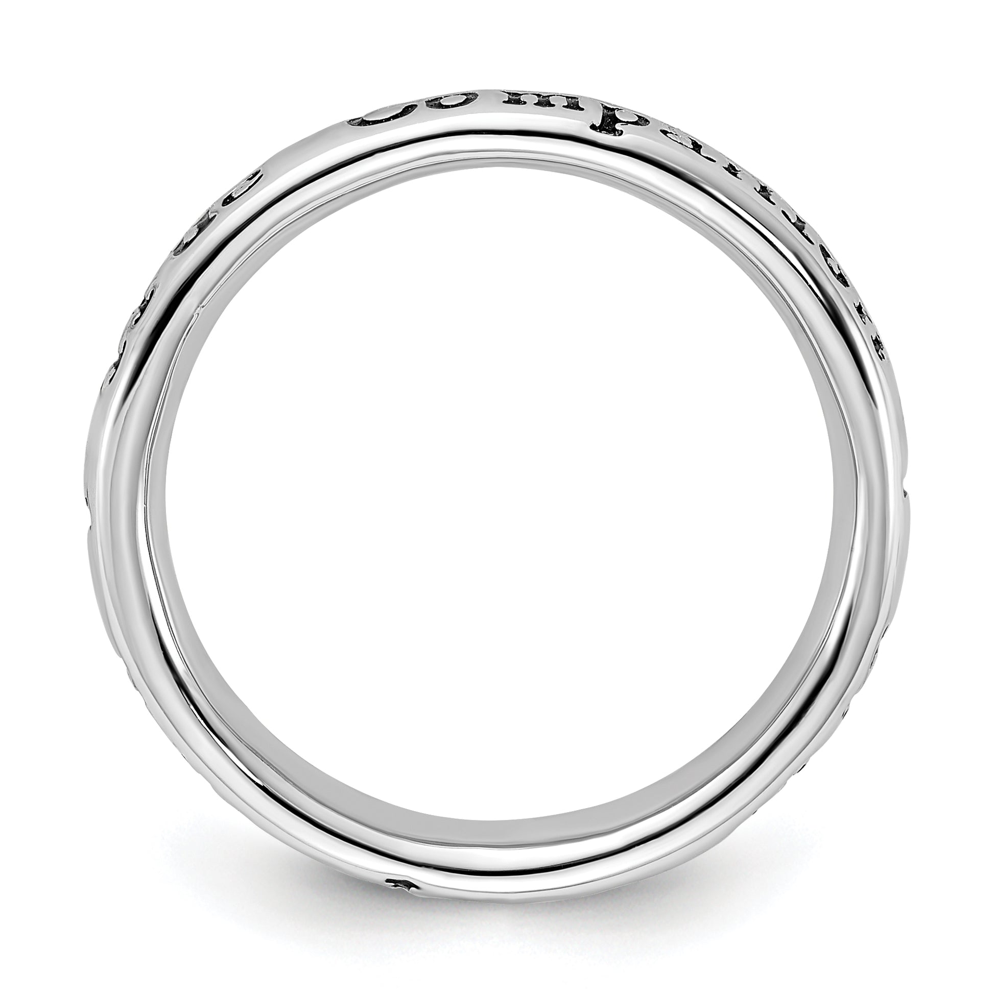 Sterling Silver Stackable Expressions Enameled Lyric True Companion Ring