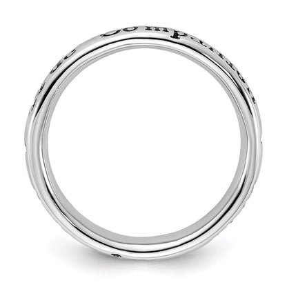 Sterling Silver Stackable Expressions Enameled Lyric True Companion Ring