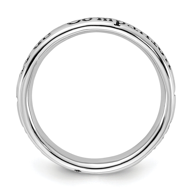 Sterling Silver Stackable Expressions Enameled Lyric True Companion Ring
