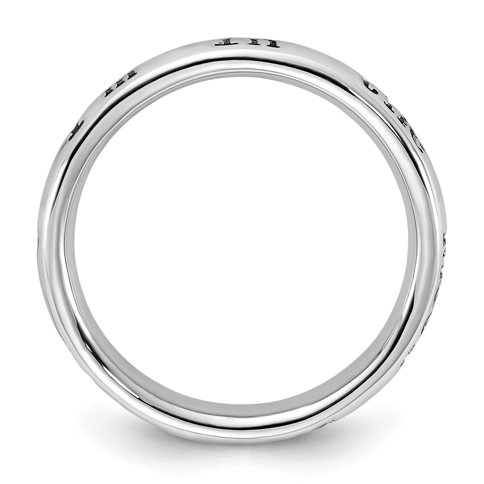 Sterling Silver Stackable Expressions Enameled Lyric I'M In The Mood For Love Ring