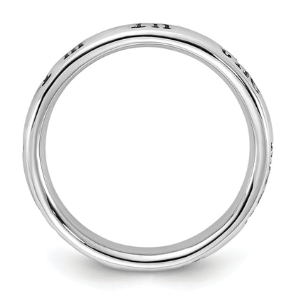 Sterling Silver Stackable Expressions Enameled Lyric I'M In The Mood For Love Ring