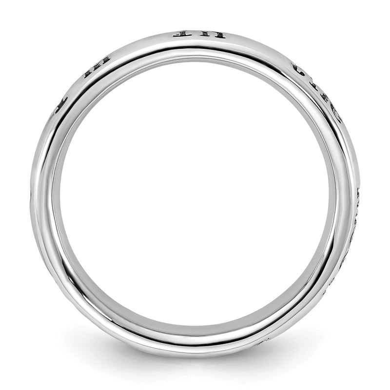 Sterling Silver Stackable Expressions Enameled Lyric I'M In The Mood For Love Ring