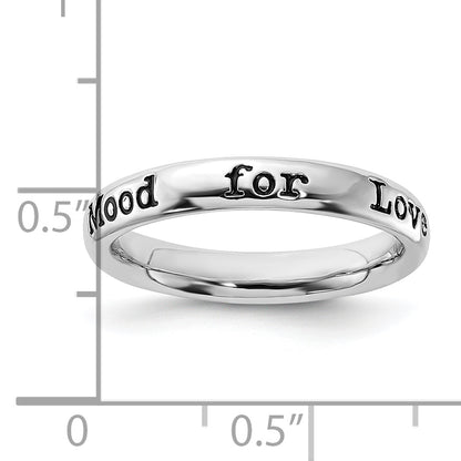 Sterling Silver Stackable Expressions Enameled Lyric I'M In The Mood For Love Ring